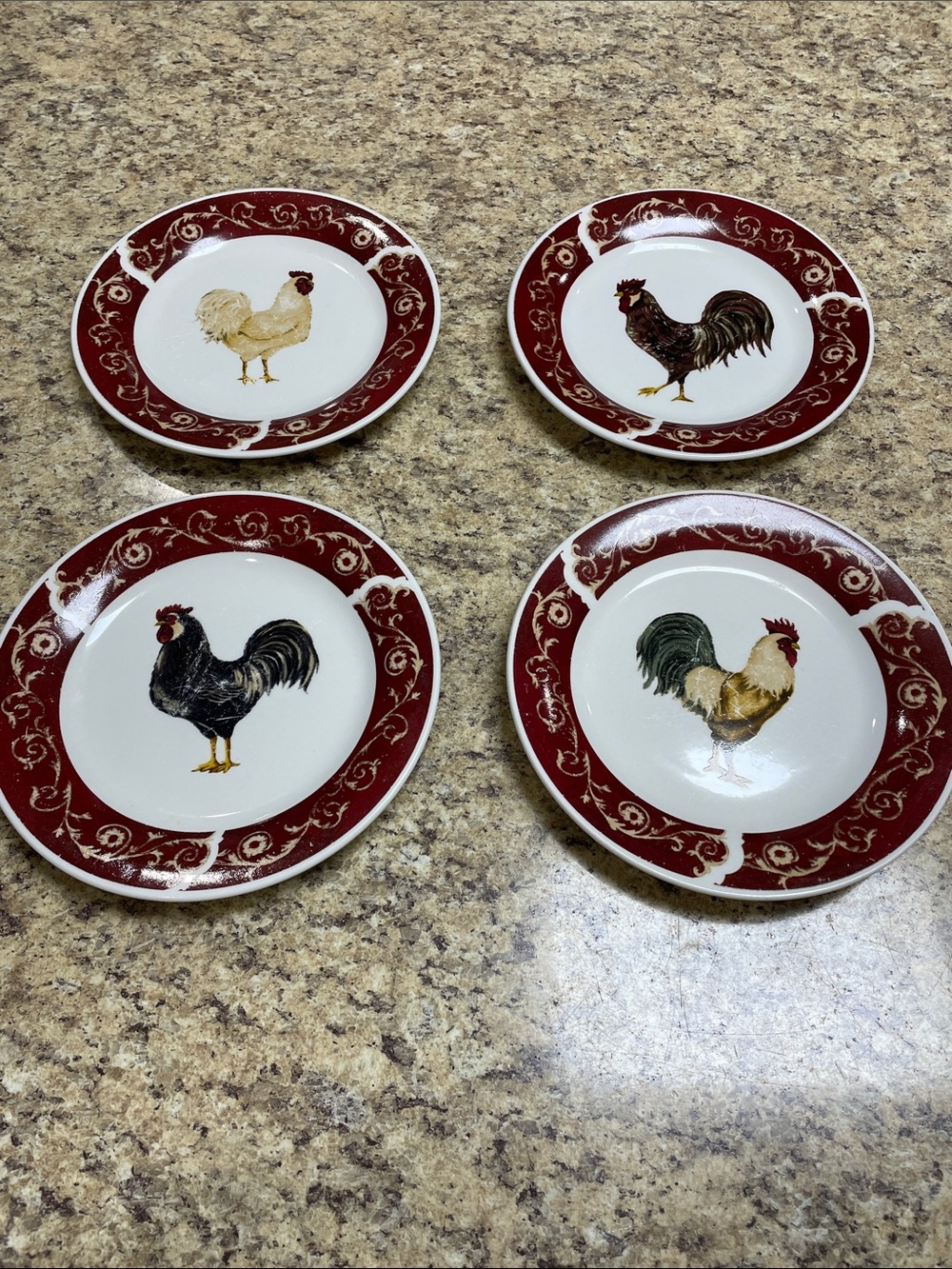 Oneida Casual Settings “Farmhouse Rooster” by Kim Poloson (06-09) Set of 4 - GUC
